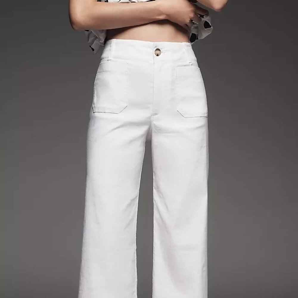 Anthropologie The Colette Cropped Wide-Leg Pants by Maeve